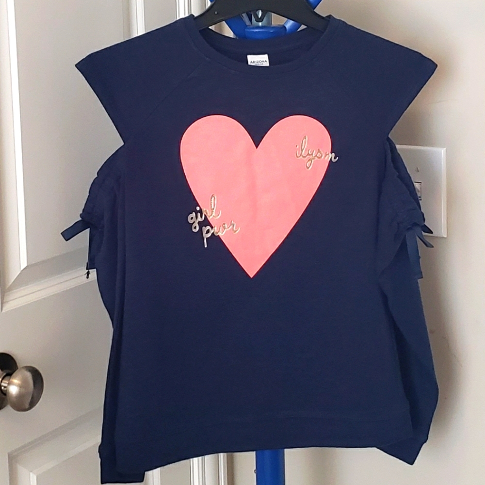 Arizona's Long‎ Sleeve Cut Out Shoulder Top Size 10-12 Girls